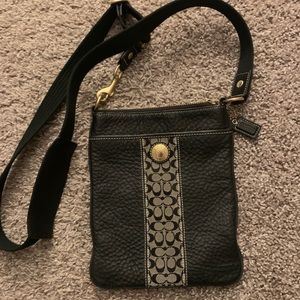 Vintage Coach Black Leather Crossbody